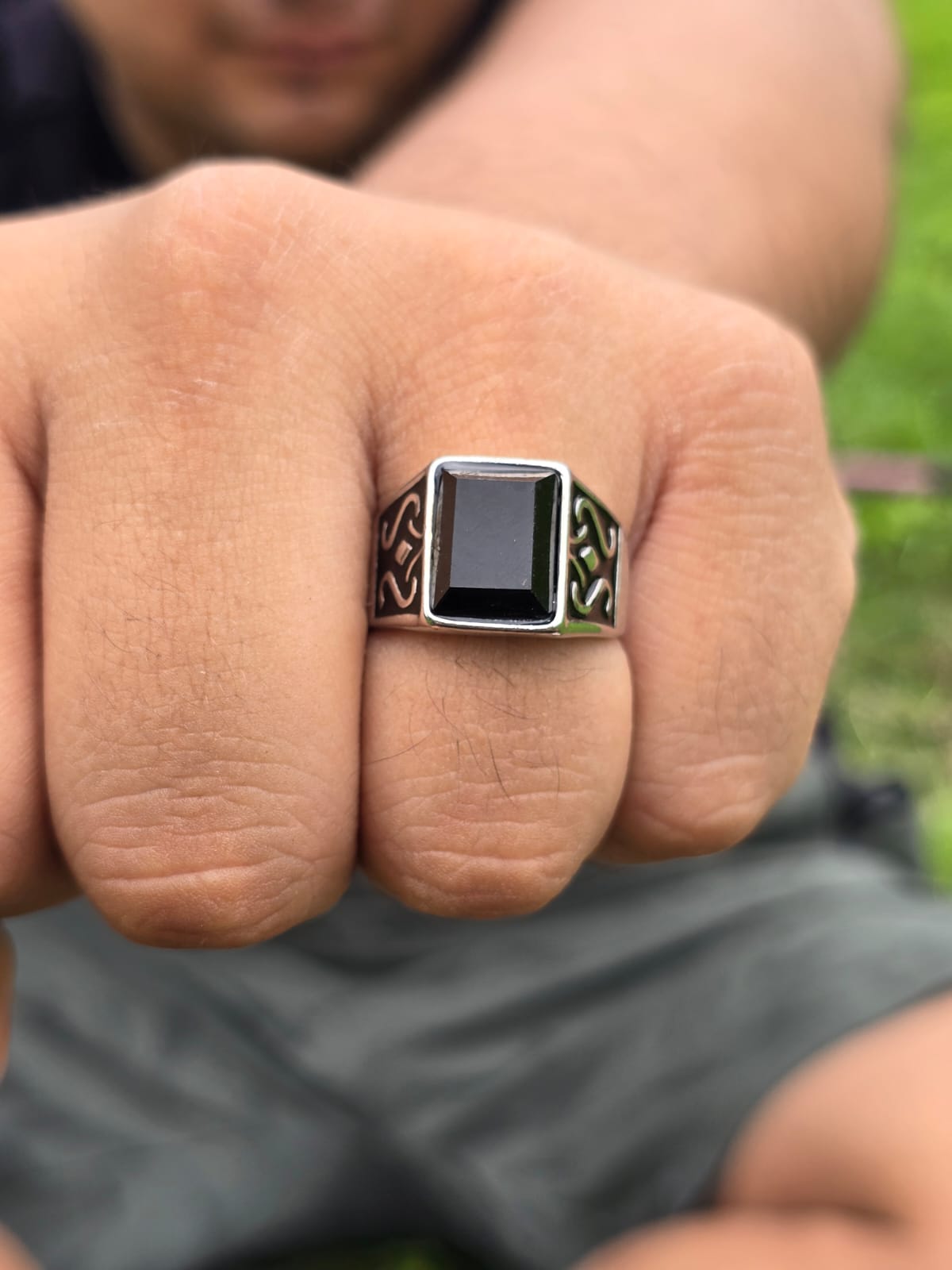 ANILLO OBSIDIANA NEGRA