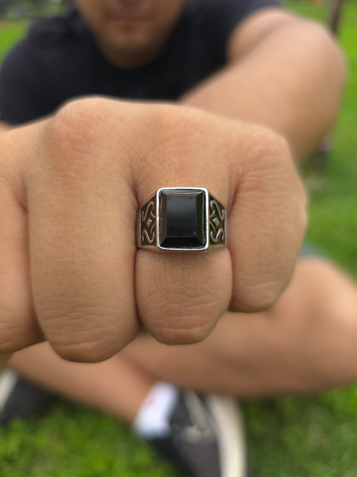 ANILLO OBSIDIANA NEGRA