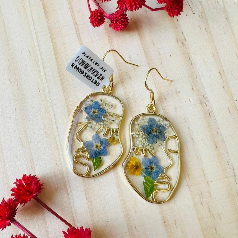Aretes Medio Rostro con Naturaleza