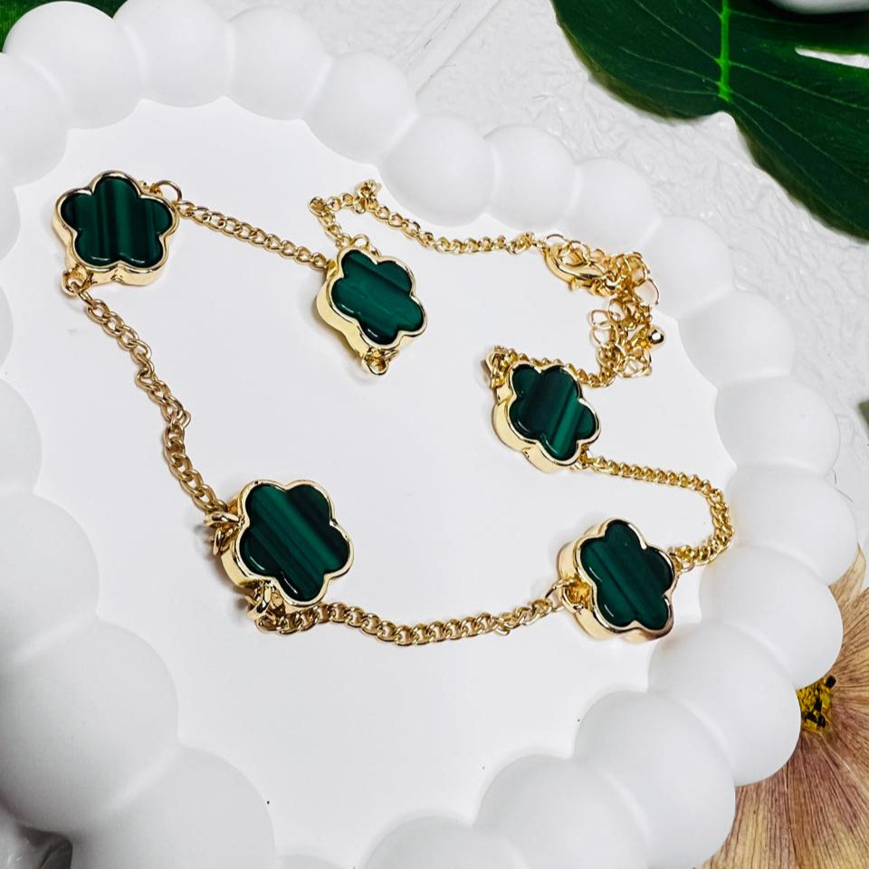 Set Collar y Pulsera Trebol