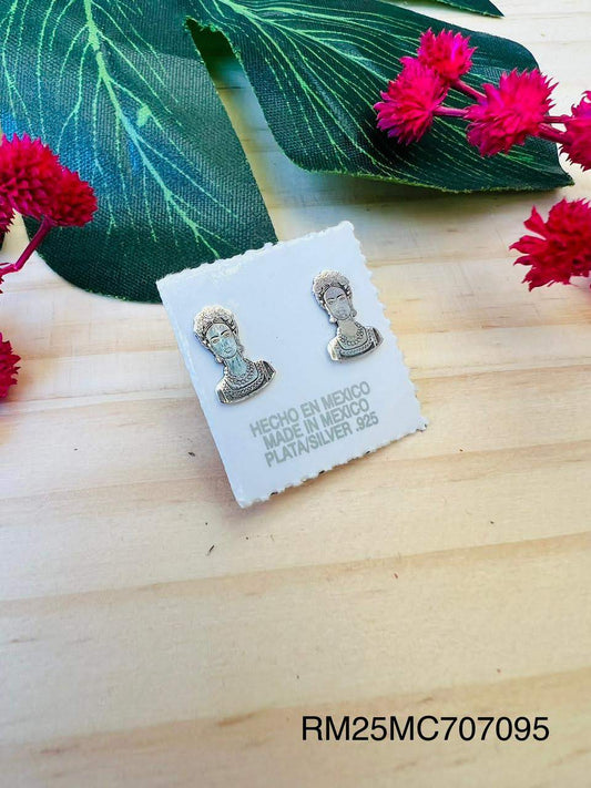 Aretes Frida Kahlo Plata .925