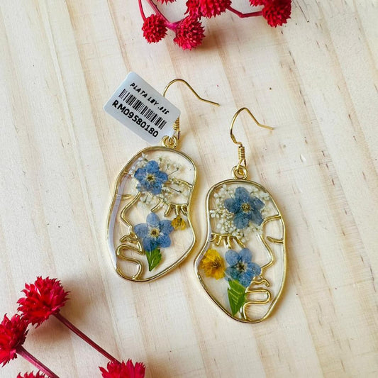 Aretes Medio Rostro con Naturaleza